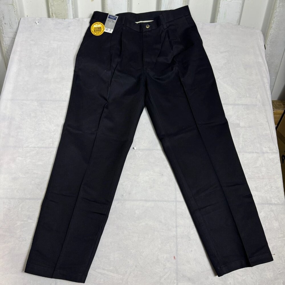 Timber Creek By Wrangler Ultimate Khaki Pants Mens Blue Pleated‎ Front 36x30 NWT